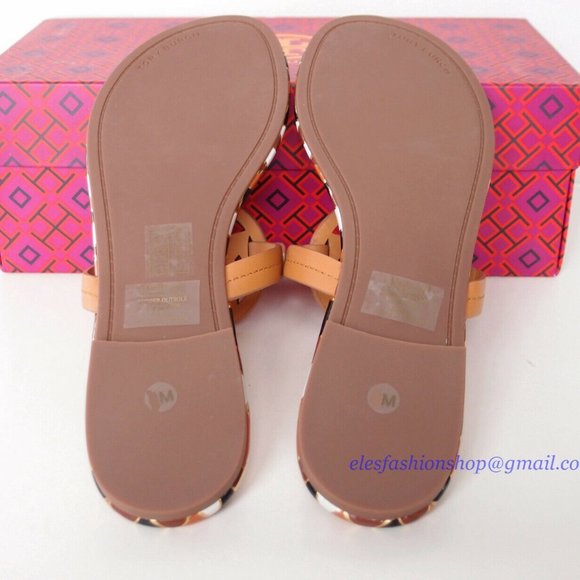 NIB Tory Burch Enamel Miller Sandals Elba Camello US 7 AUTHETNIC - Picture 13 of 15